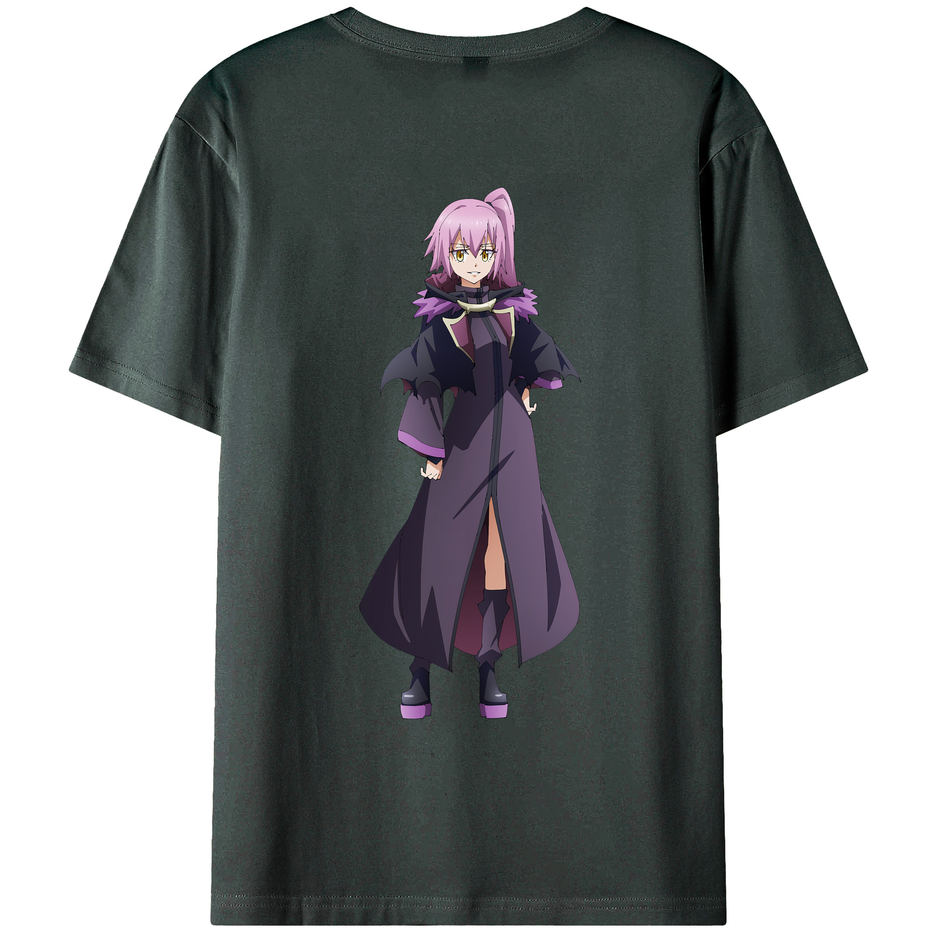 （画像用） 転スラ Regarding Reincarnated to Slime 綿100％ メンズ半袖Tシャツ（バックプリント） 通気性